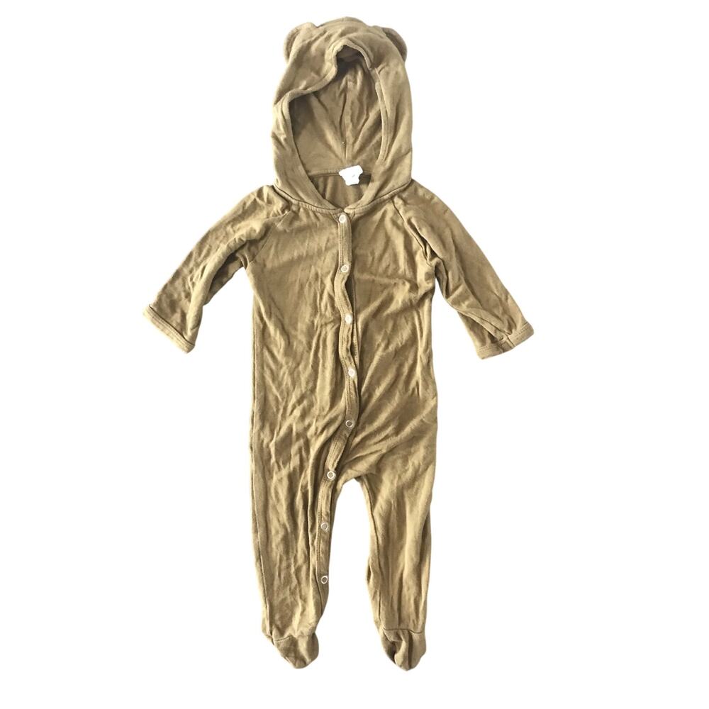 Kate Quinn Bamboo Hooded Snap Footie Romper Size 3-6mo